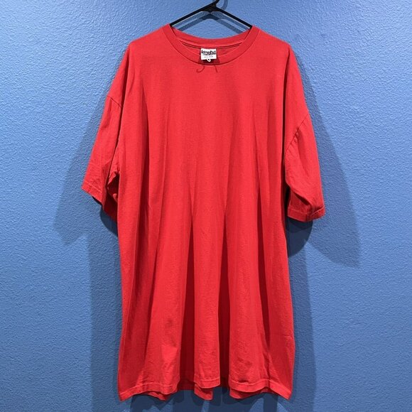 Vintage Jensen Activewear Long Tall Tee Red Basic Cotton Shirt Men Size 3XL - Picture 12 of 12